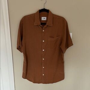 Men's NN07 No Nationality Orange/Brown Shirt Size Large